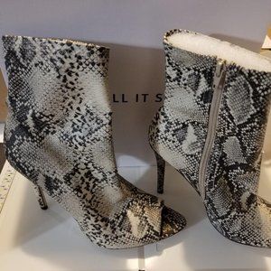 Kaiti Peep Toe Snake Ankle Bootie